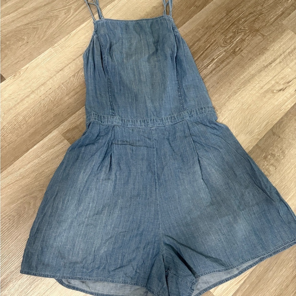 Hollister Blue Denim Romper. Size Medium